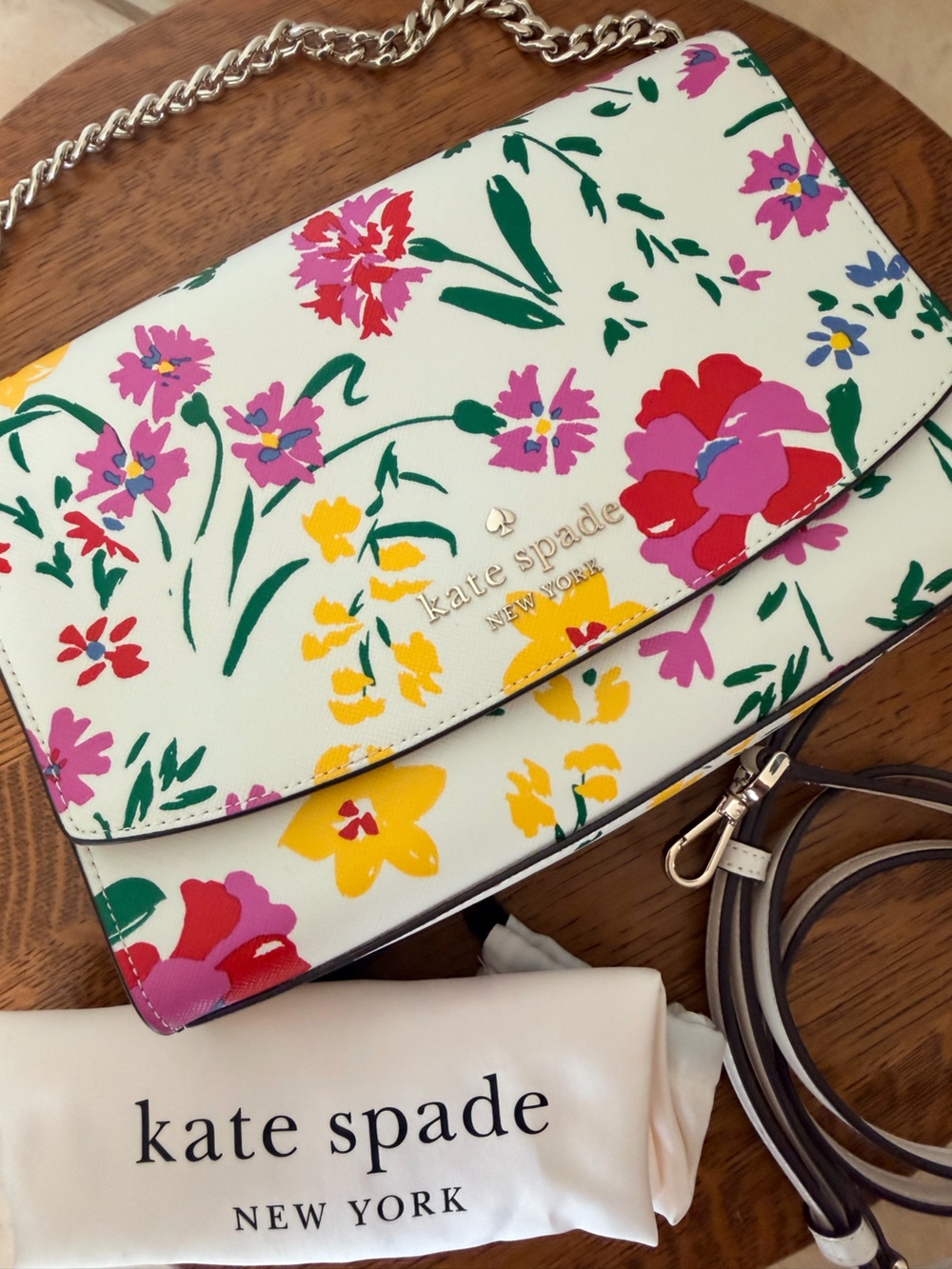 kate spade New York Carson Garden Bouquet White Floral Convertible Crossbody